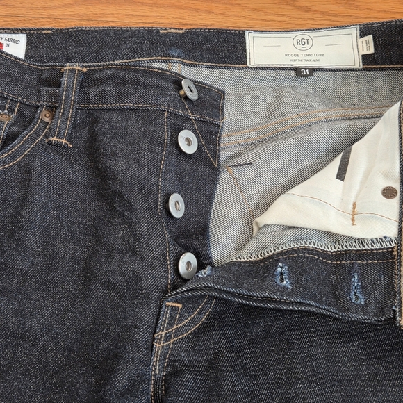 Rogue Territory Jeans Size 31 (32x28) RGT Relaxed Taper Selvedge Denim Japanese - Picture 8 of 16